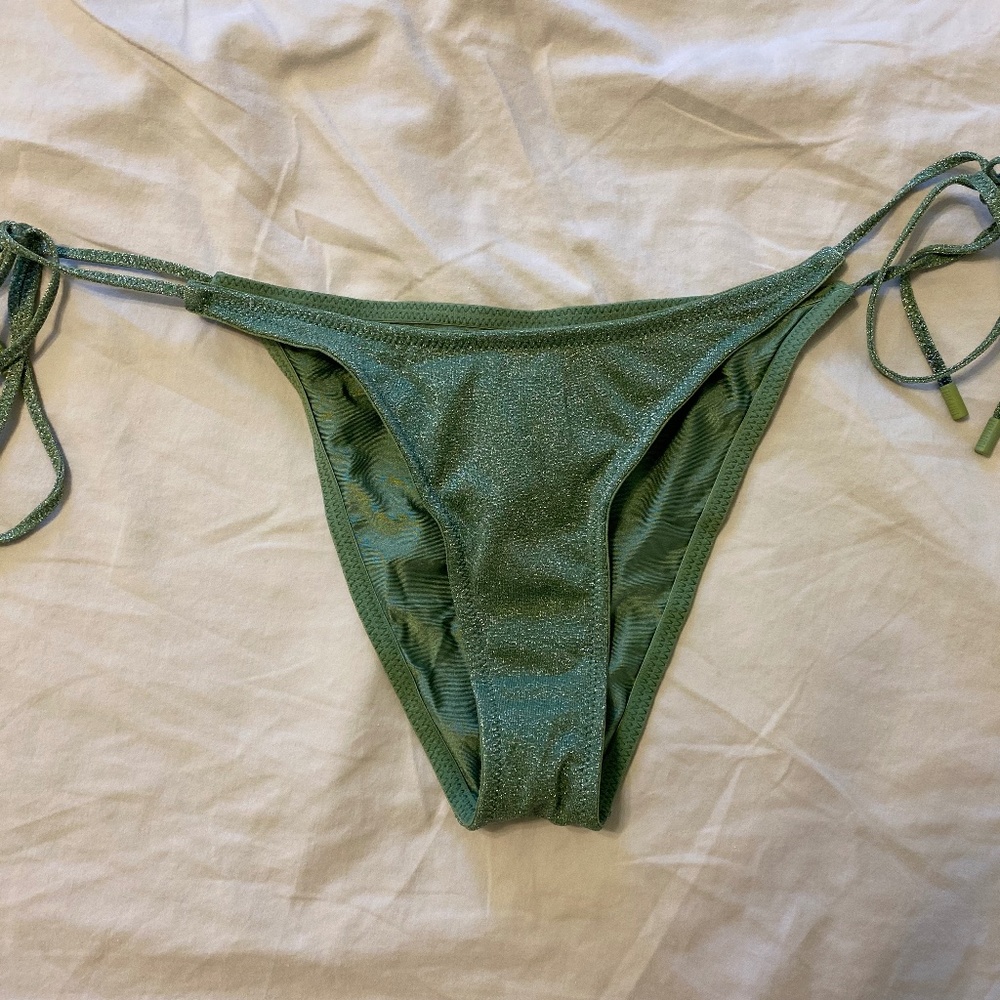 Triangl Swimwear Side-tie bikini bottom in color Fawn Sparkle